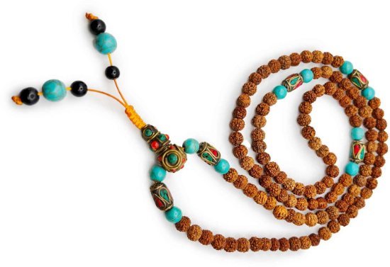 Picture of Rudraksha, Meditation, Prayer Beads and Energized Chakra Beads Mala/Necklace