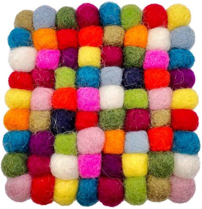 Handmade, Multicolor Drinks Absorbent Felt Coasters Pads